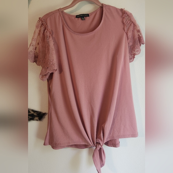 Adrienne Vittadini Flutter Sleeve Blouse - Picture 1 of 5